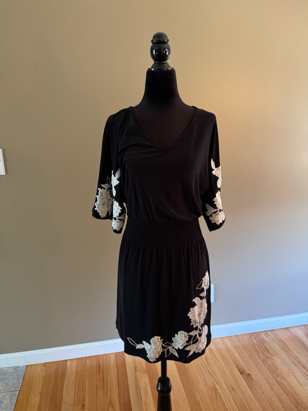 White House Black Market Black Dress with Subtle Stitching